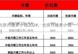 北京月嫂多少钱2024，北京月嫂多少钱一个月