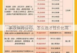 家政保姆公司，怎么选才性价比高