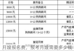 月嫂报名费，报考月嫂需要多少钱