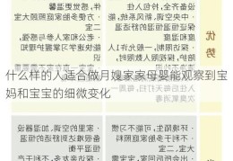 什么样的人适合做月嫂家家母婴能观察到宝妈和宝宝的细微变化