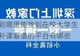 到哪里能找到在校大学生补课靠谱的平台有哪些