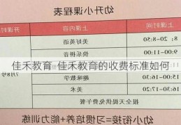 佳禾教育  佳禾教育的收费标准如何