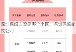 深圳保姆白嫖是哪个小区，深圳保姆家政公司