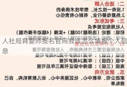 人社局育婴师报名官网我该怎么填报个人信息