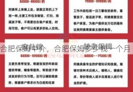 合肥保姆中介，合肥保姆多少钱一个月