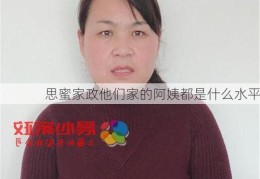 思蜜家政他们家的阿姨都是什么水平