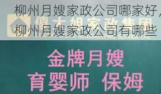 柳州月嫂家政公司哪家好，柳州月嫂家政公司有哪些