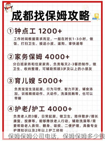 保姆保姆公司电话，保姆保姆多少钱