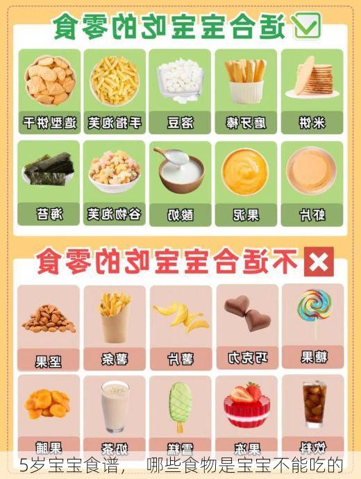 5岁宝宝食谱，  哪些食物是宝宝不能吃的