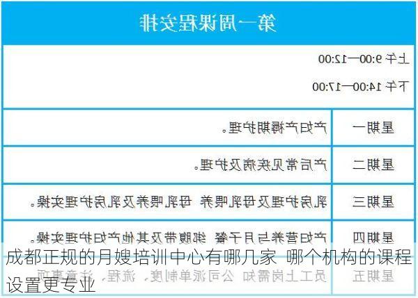 成都正规的月嫂培训中心有哪几家  哪个机构的课程设置更专业