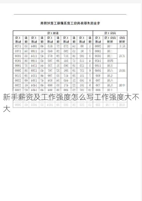 新手薪资及工作强度怎么写工作强度大不大